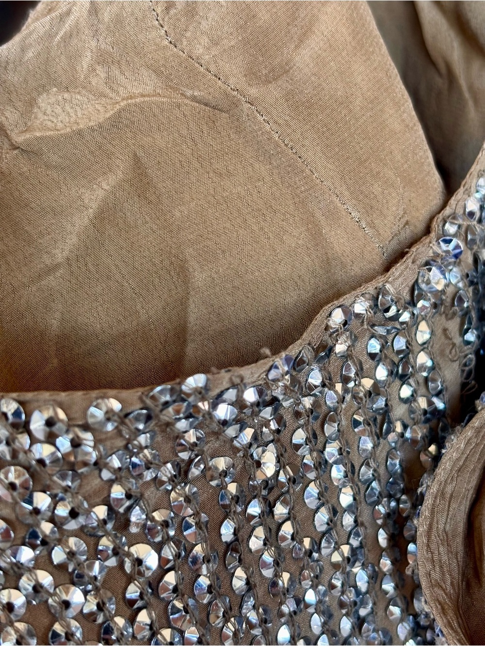 Haute Hippie Champagne Silver Sequin Embellished Slip Dress - Picture 9 of 14